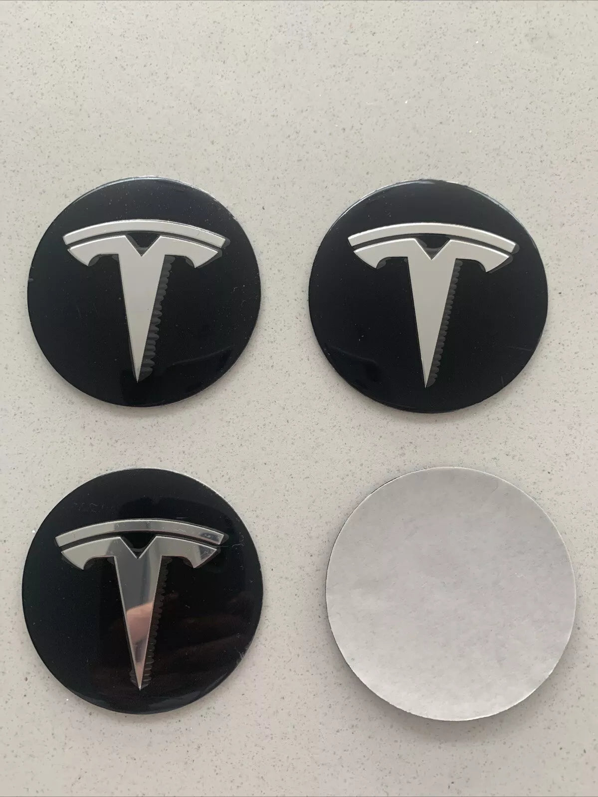 Tesla Model Y MONSOON Tesla Model Y 4 x 19" Wheel Covers Cover Hub Cap T Logo 19 Inch. Matt Black