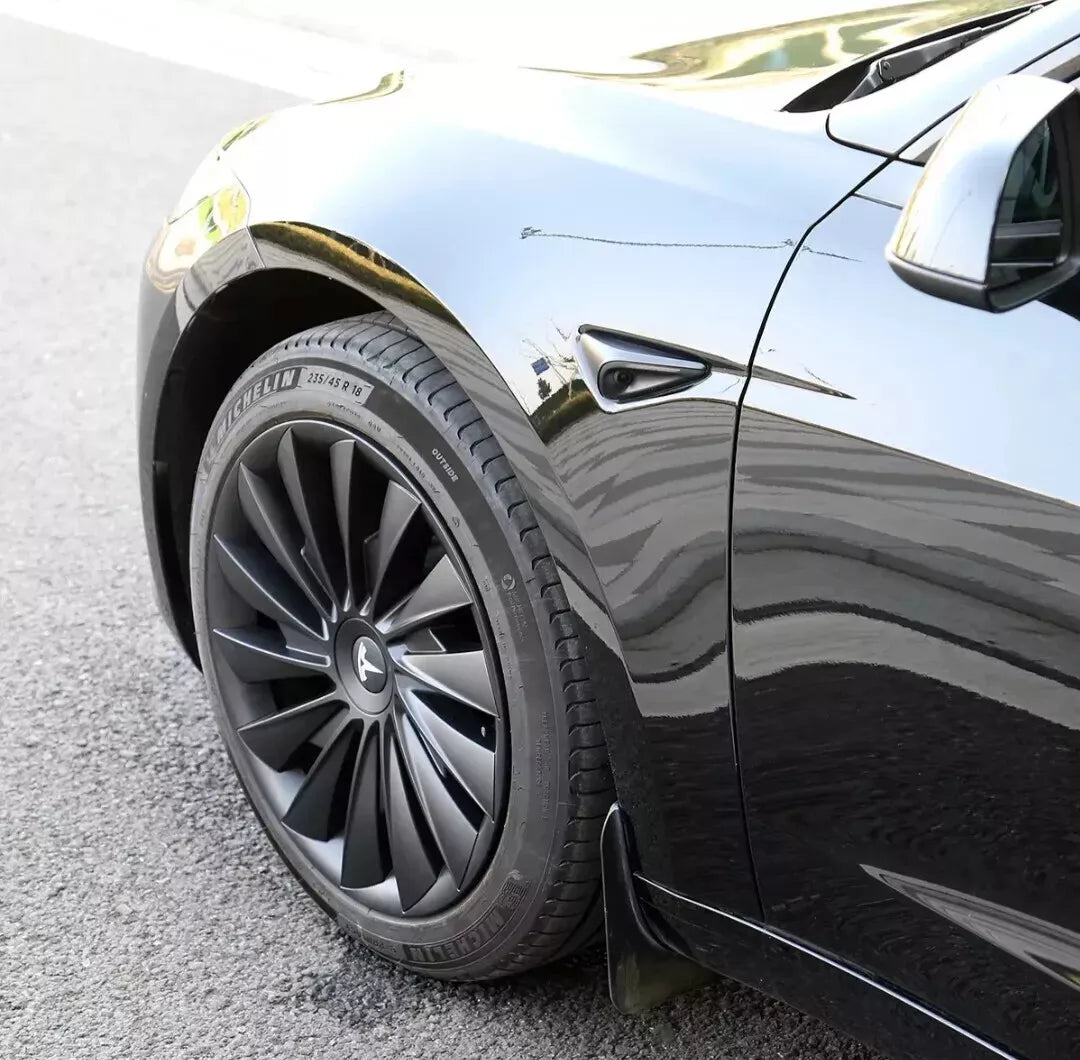 Tesla Model Y MONSOON Tesla Model Y 4 x 19" Wheel Covers Cover Hub Cap T Logo 19 Inch. Matt Black