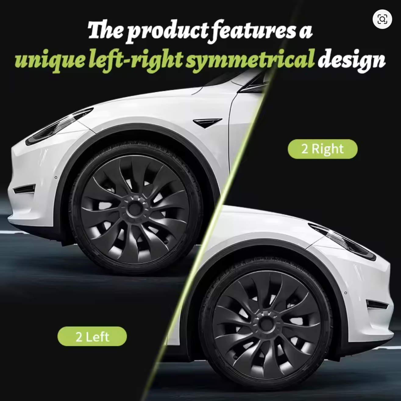 Tesla Model 3 2019 -2023 SAKURA CLASSIC 4 x 18" Wheel Covers Cover Hub Cap T Logo