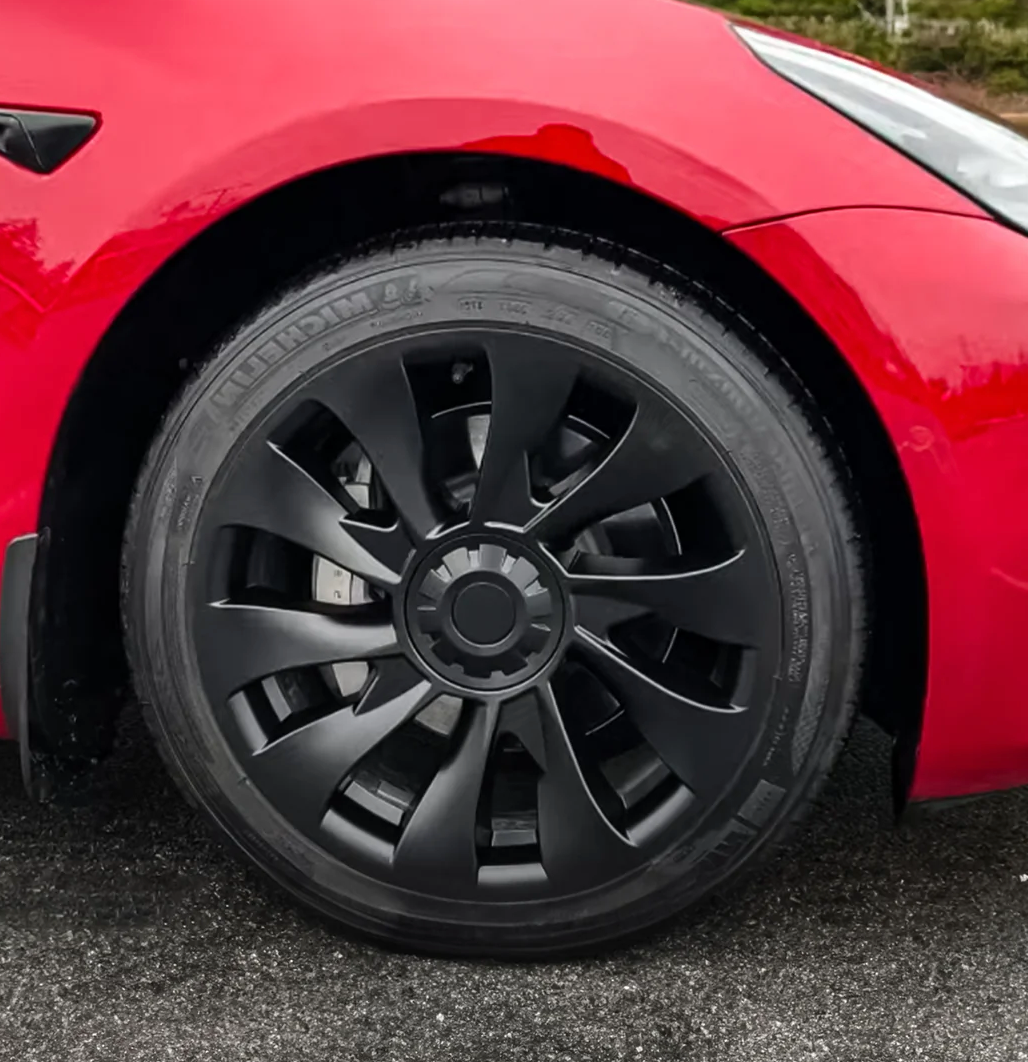 Tesla Model 3 2019 -2023 SAKURA CLASSIC 4 x 18" Wheel Covers Cover Hub Cap T Logo