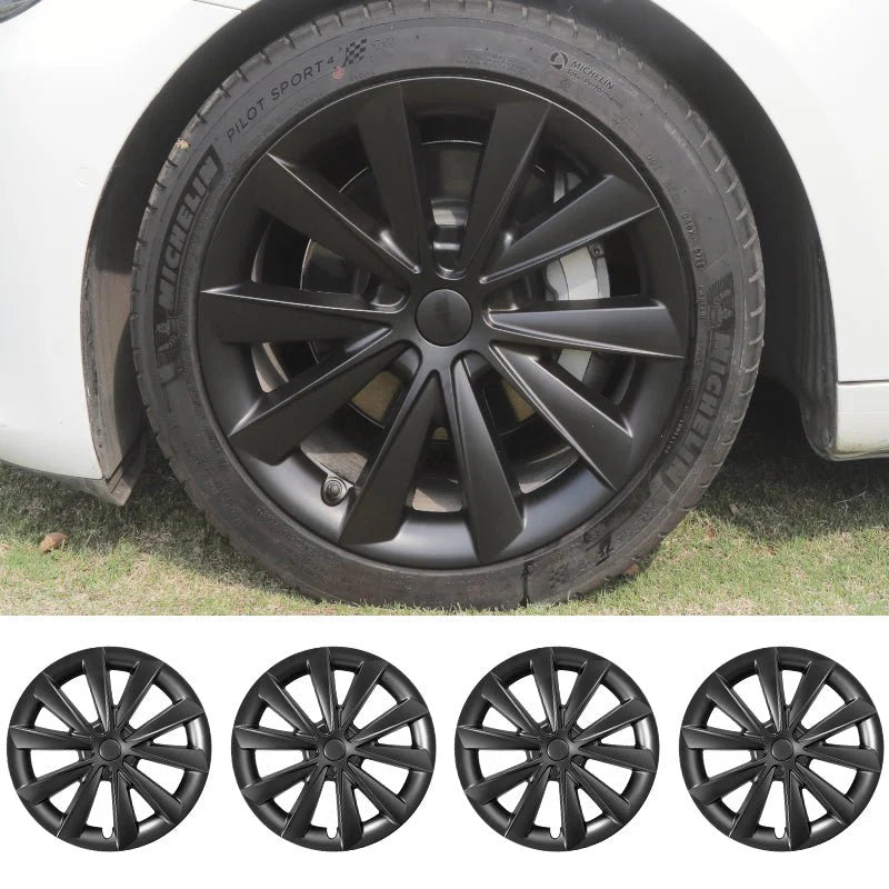 Tesla Model 3 2019 -2023 BLADE CLASSIC 4 x 18" Wheel Covers Cover Hub Cap T Logo