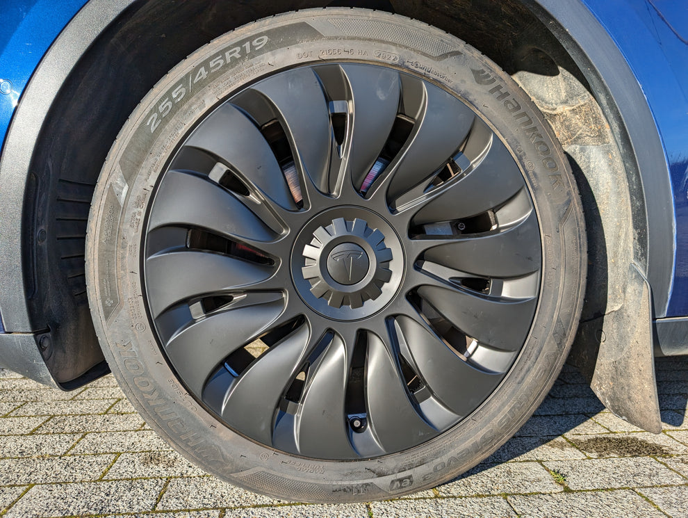 UK Stock, TORNADO Curved Hub Tesla Model Y 4 x 19" Wheel Covers Cover