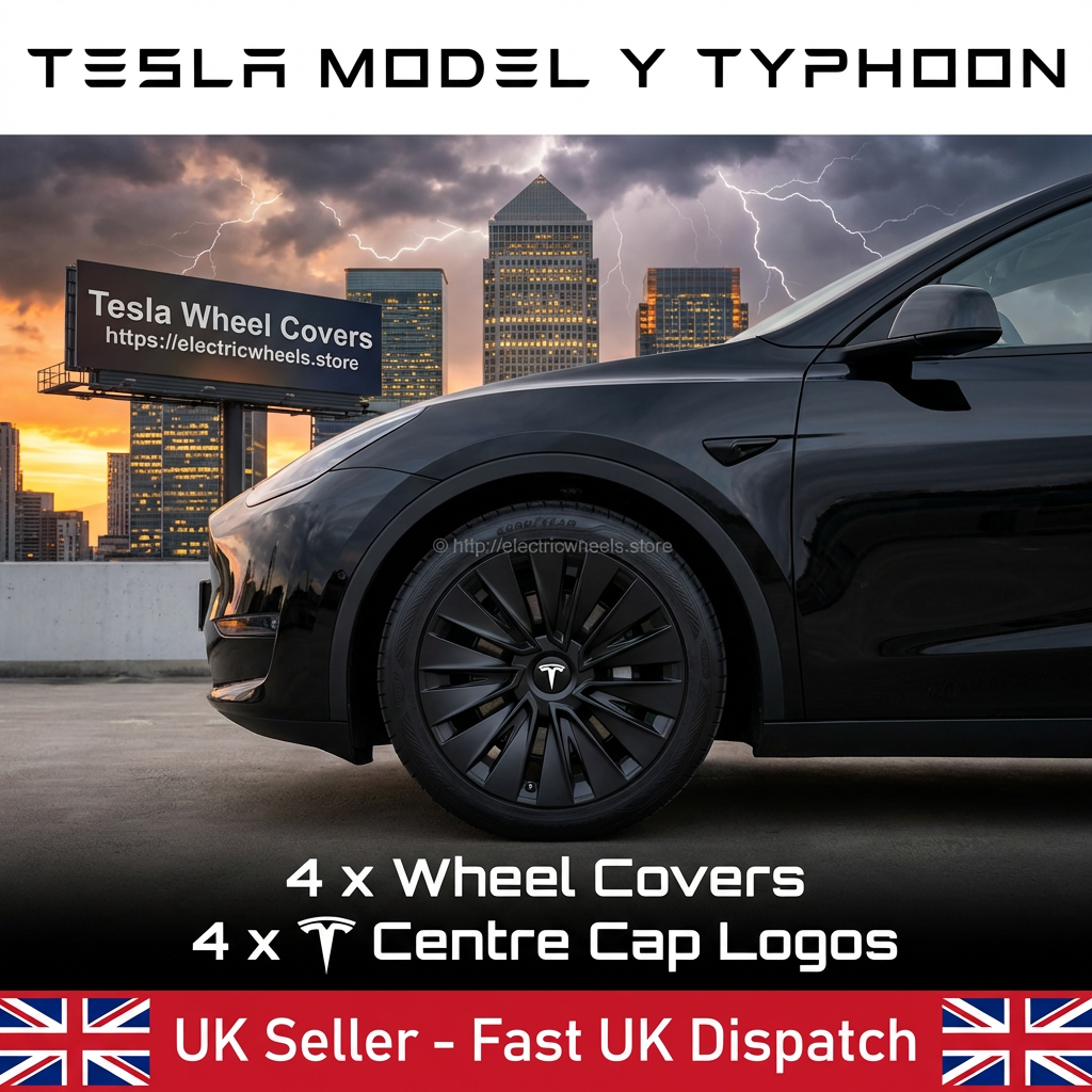 TYPHOON 19" Wheel Covers for Tesla Model Y (Matt Black)