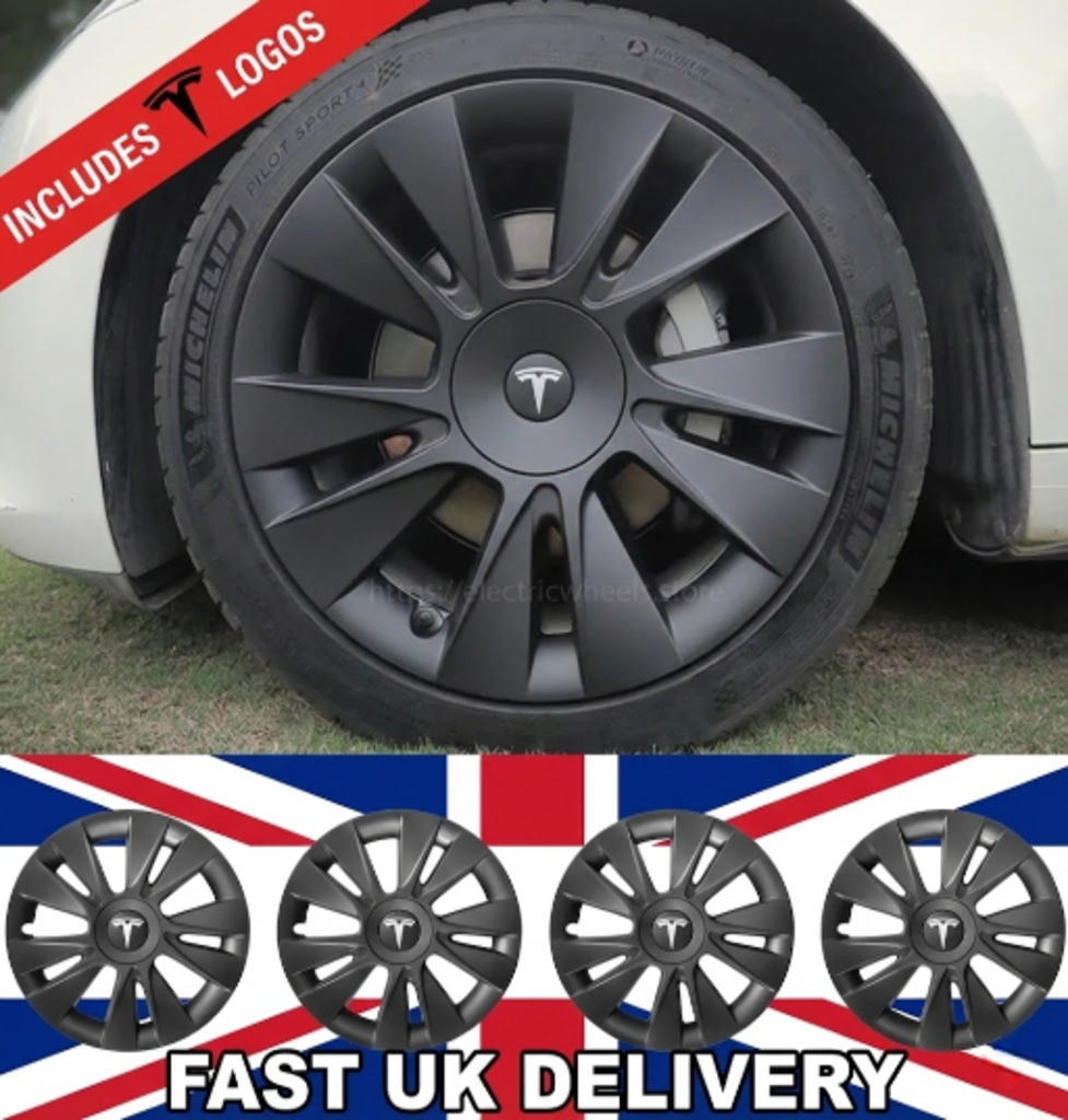 KNIFE CLASSIC 18" Wheel Covers for Tesla Model 3 (Matt Black)