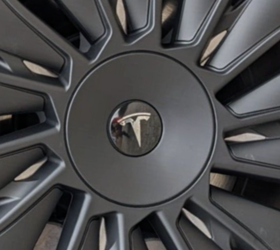 UK Stock, BLADE, Induction Straight Tesla Model Y 4 x 19" Wheel Covers Cover Hub Cap T Logo 19 Inch. Matt Black